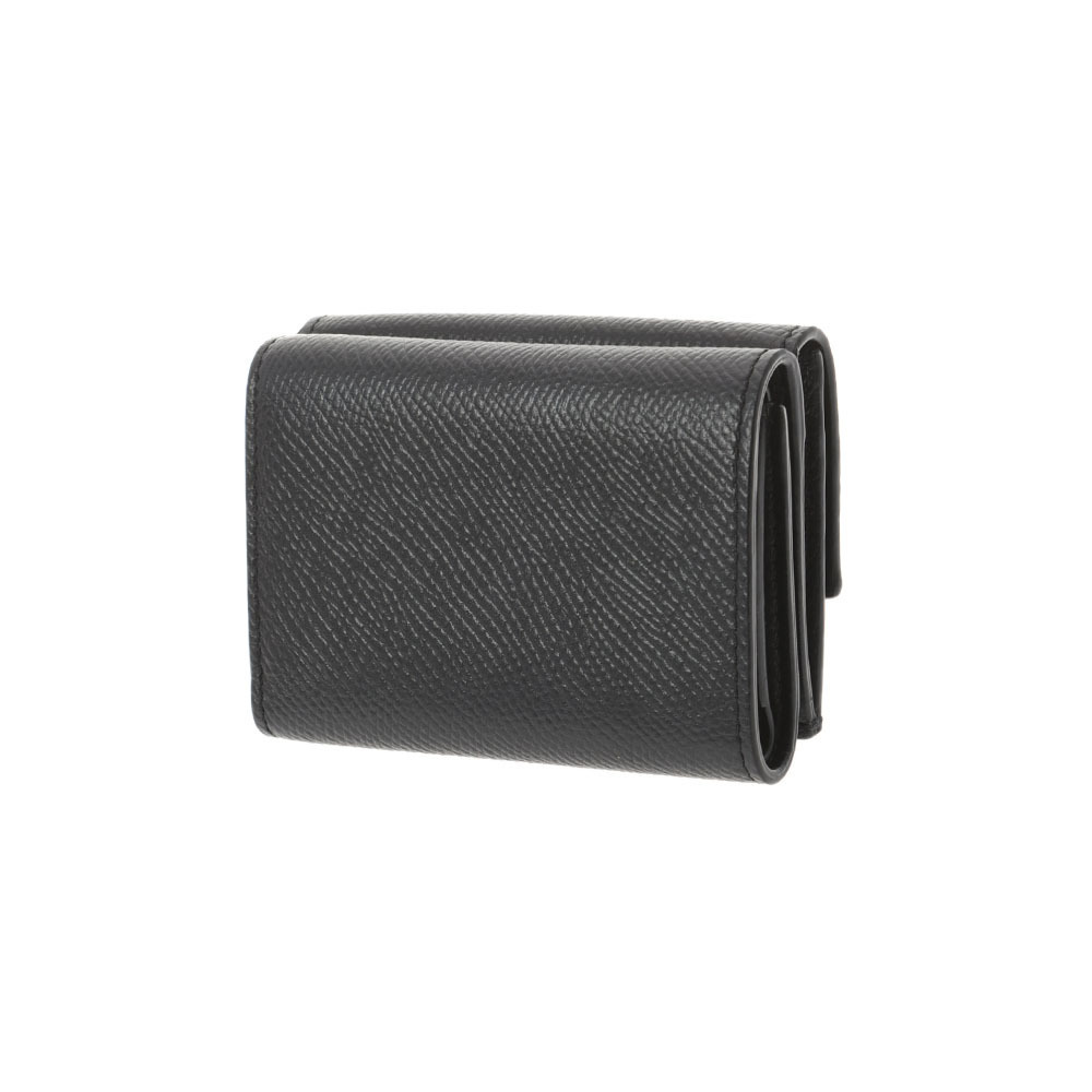 Celine Folded fold Calfskin Black Wallet Compact Tri